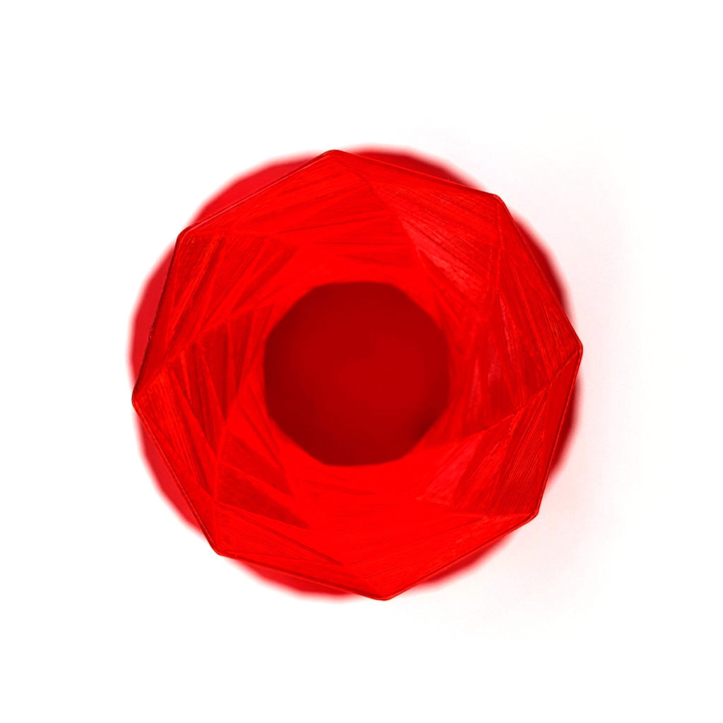vase petg transparent red top