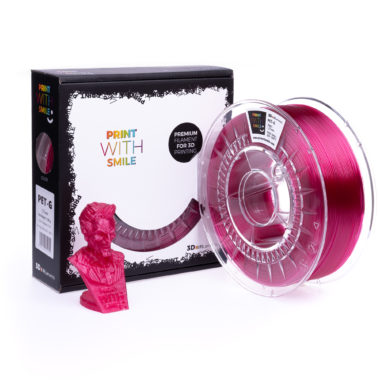 Print With Smile Premium PETG raspberry pink Filament, 1.75 PWS, transparent pink