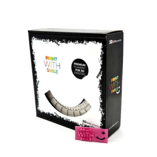 Print With Smile Premium PLA PETG raspberry pink glass Filament, 1.75 PWS, transarent pink